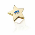 Superstar Gold Plated Brass Paperweight (Full Color Logo)